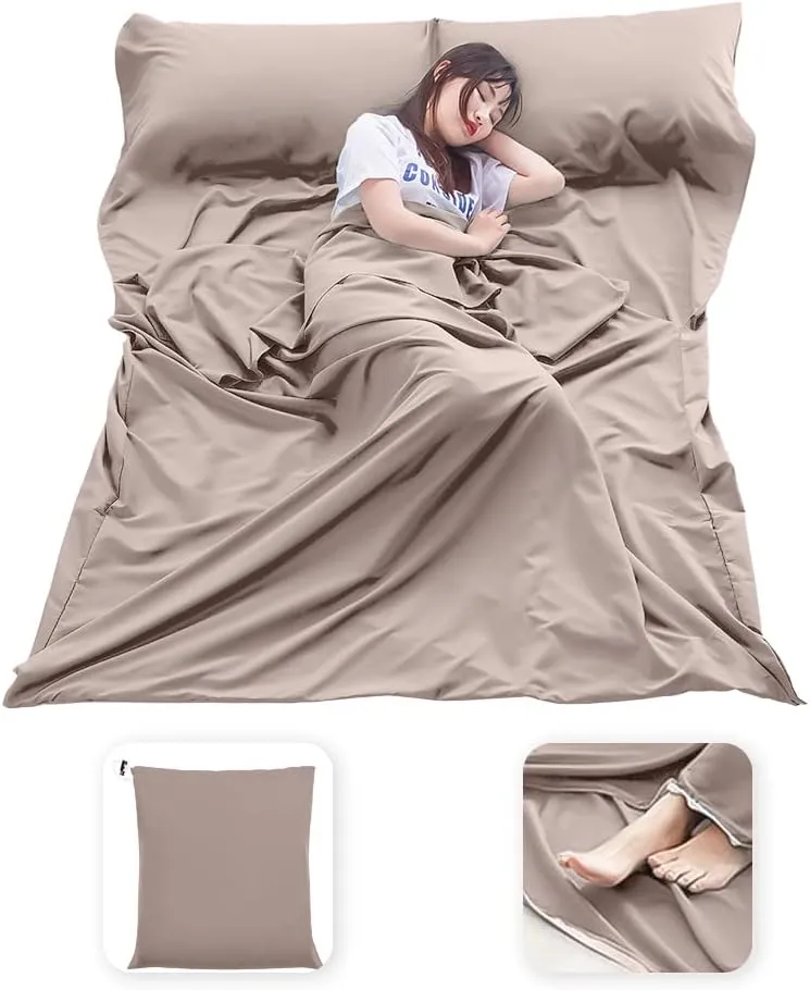 Sleeping Bag Liner Lightweight Compact Sleeping Bag Sack Portable Clean Travel Sheet Camping Sleep Sheet for Backpacking Hotel Hiking