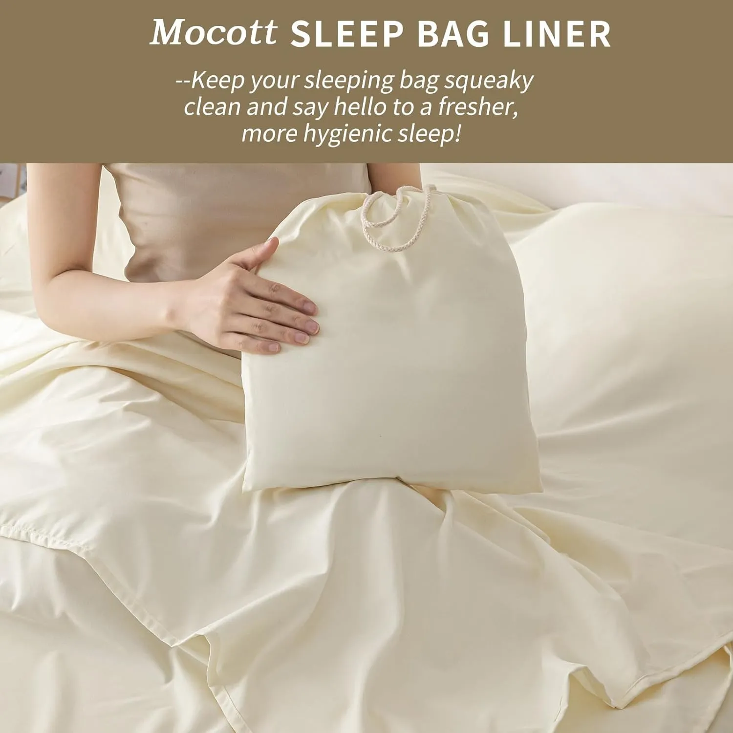 Sleeping Bag Liner Sleep Sack Travel Washed Cotton Sheets for Hotel Bags for Adults Liners, Lightweight Single & Double Camping Sleeping Inner Hostel Fresh Back Hiking Bed