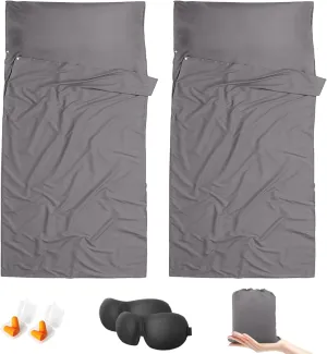 Sleeping Bag Liner,Travel Sheet & Adult Sleep Sack, Camping Sheets Travel Sleep Sack for Backpacking,Hotels & Hostels -Lightweight Single &Double Travel Sheet Camping Sheets