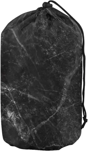 Sleeping Bag Stuff Sack Black Marble Waterproof Drawstring Bag Set of 3 Ditty Bags Bulk for Outdoor Products Camping Gear Travel Drawstring Bags Foldable Lightweight