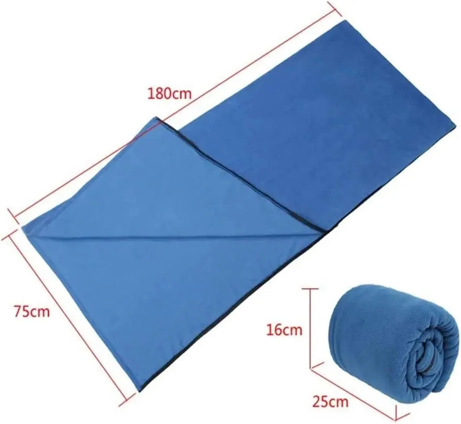 Sleeping Bag Ultra-Light Polar Fleece Sleeping Bag for Outdoor Camping Tent Bed Use,Travel Warm Sleeping Bag Liner Lightweight(Doblue Orange)