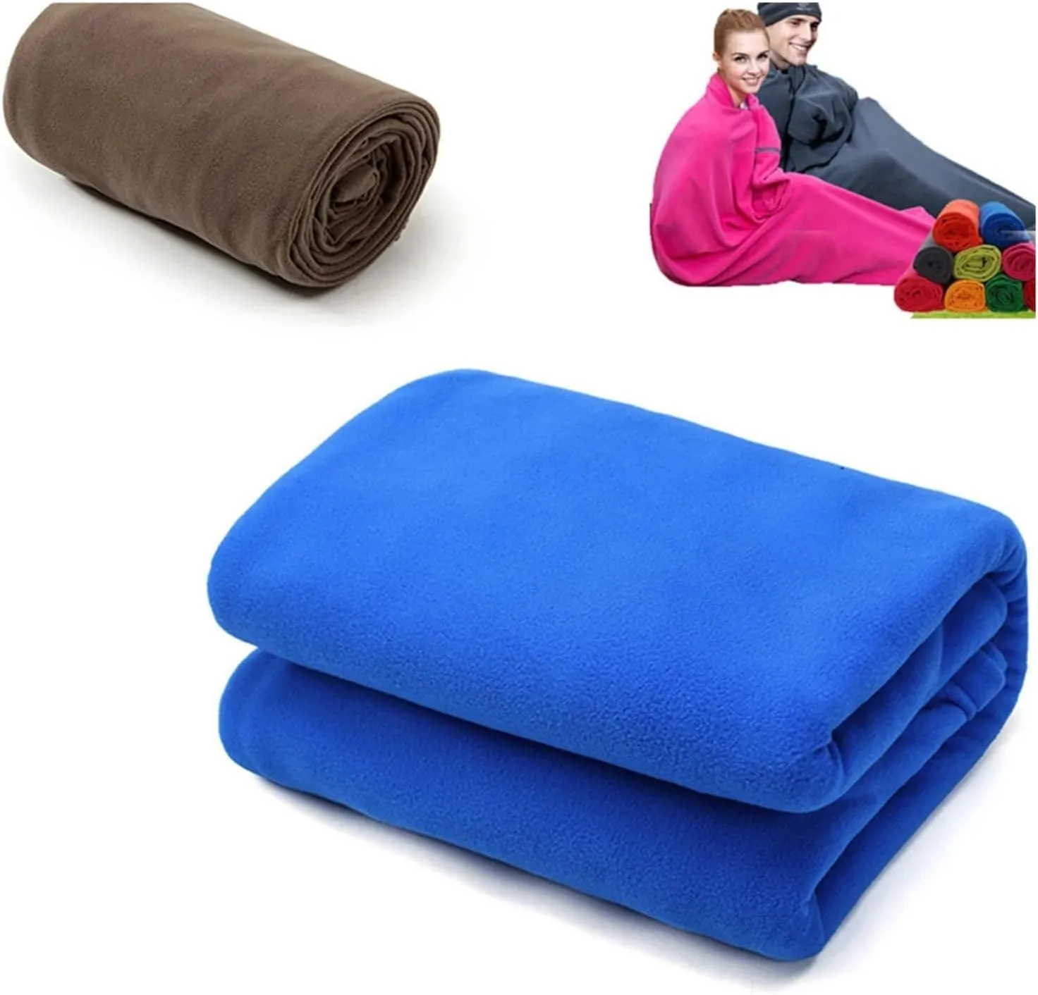Sleeping Bag Ultra-Light Polar Fleece Sleeping Bag for Outdoor Camping Tent Bed Use,Travel Warm Sleeping Bag Liner Lightweight(Doblue Orange)