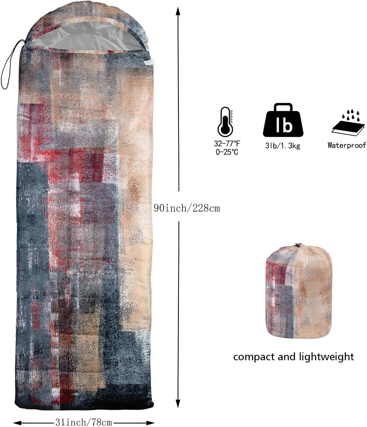 Sleeping Bags for Adults and Kids Backpacking Camping Sleeping Bags for Girls and Boys Lightweight Waterproof Cold/Warm 3-Season
