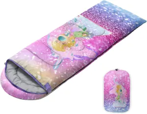 Sleeping Bags for Adults Youth Kids,3D printing Camping Sleeping Bag for Girls Boys Lightweight Waterproof Cold/Warm Weather Sleeping Bag for 3 Seasons