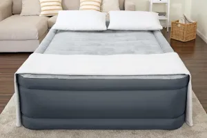 SleepLux Tough Guard Air Mattress Queen 22” with Snugable Top and Built-in AC Pump
