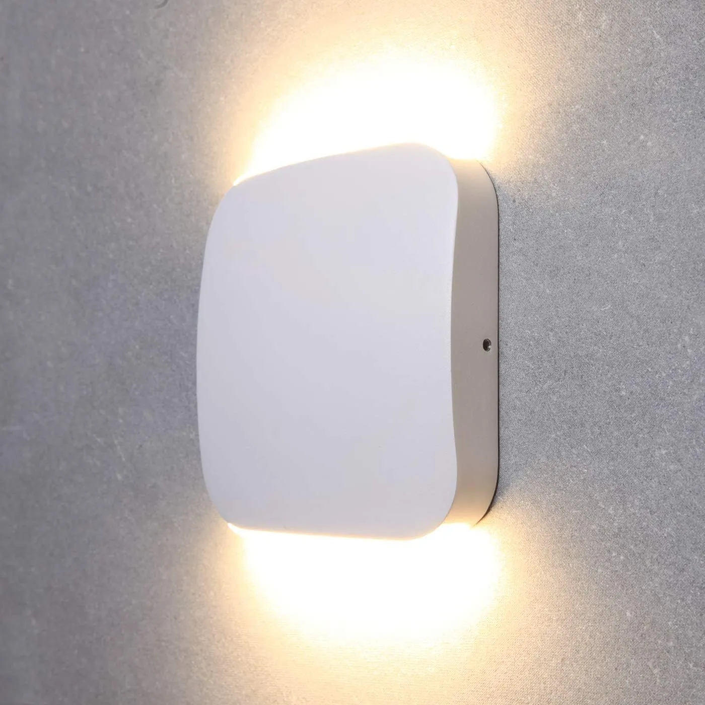 Sluce Wall Sconces Modern LED Square Aluminum Waterproof IP54 Wall lamp 9W Outdoor Indoor Light Up Down White for Bedroom Garden 3000K Warm Light