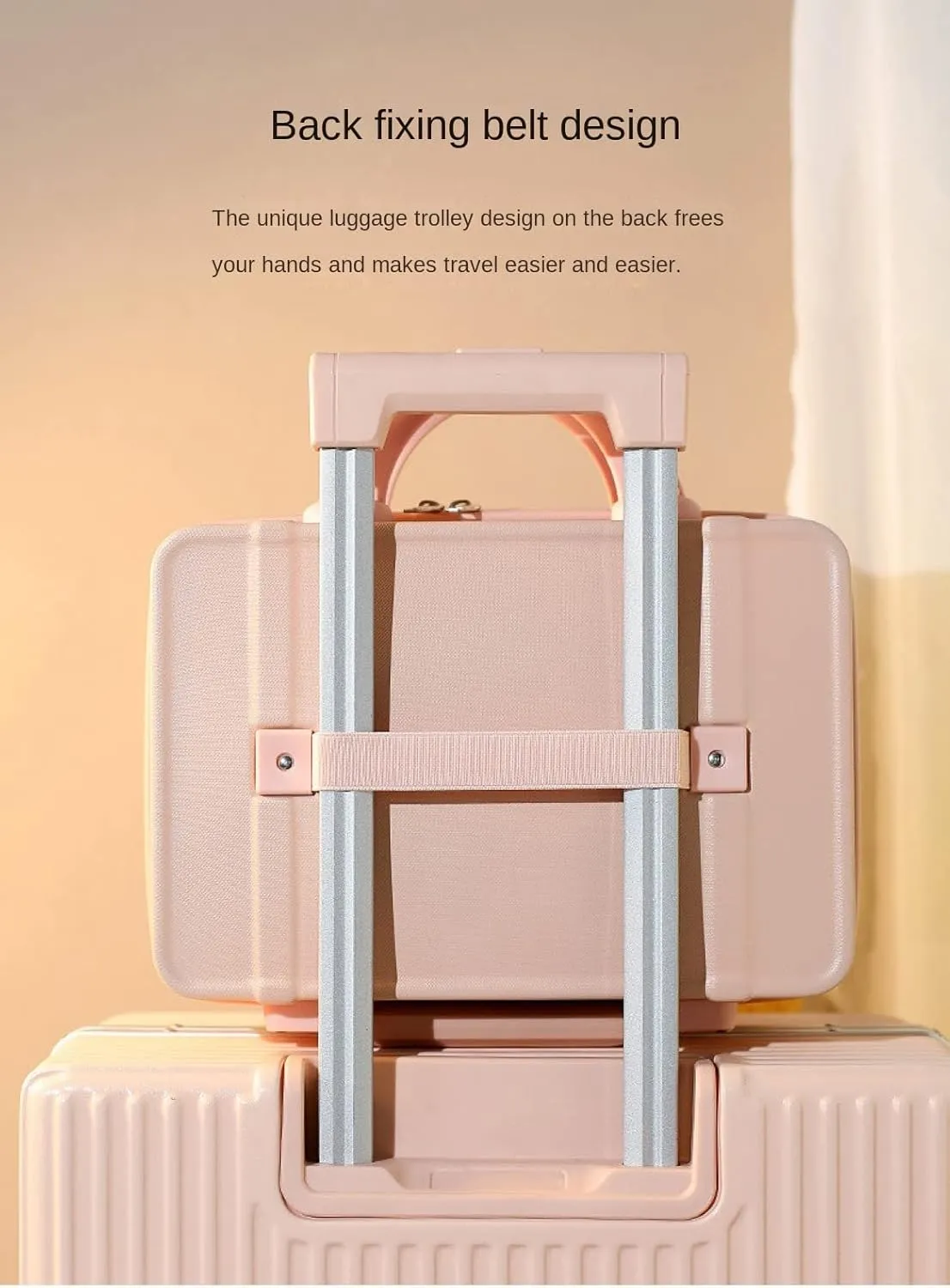 Small fresh suitcase luggage small lightweight retro cosmetic case 14 inch travel case(Apple green,14 inches)