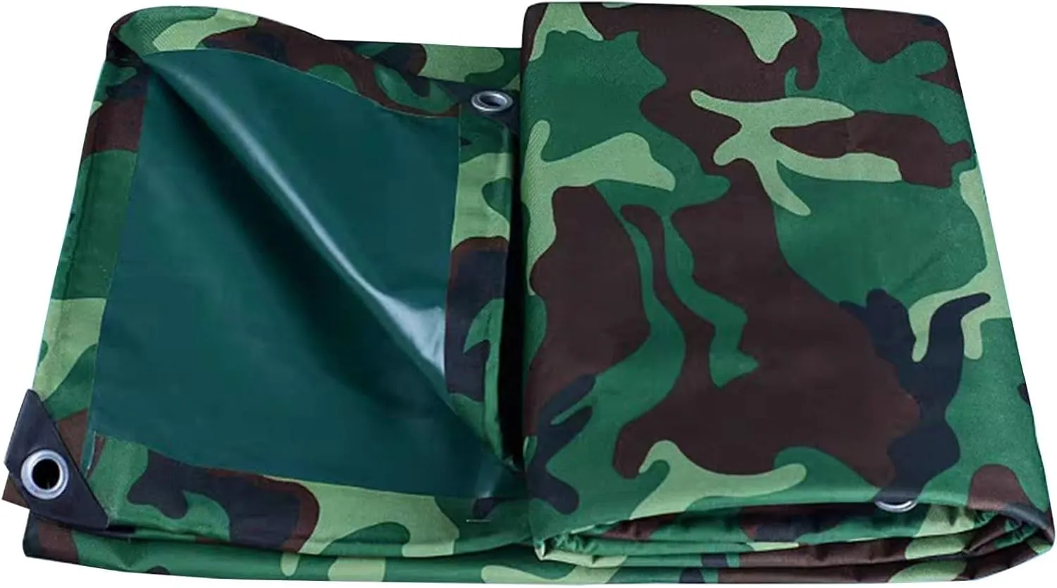 Small Multipurpose Cover, 450g/m² Heavy Duty Canvas Tarp Ground Sheet with Reinforced Grommets - Multipurpose Tarp Cover for Outdoor - Green Camouflage(1.2x1.8m)