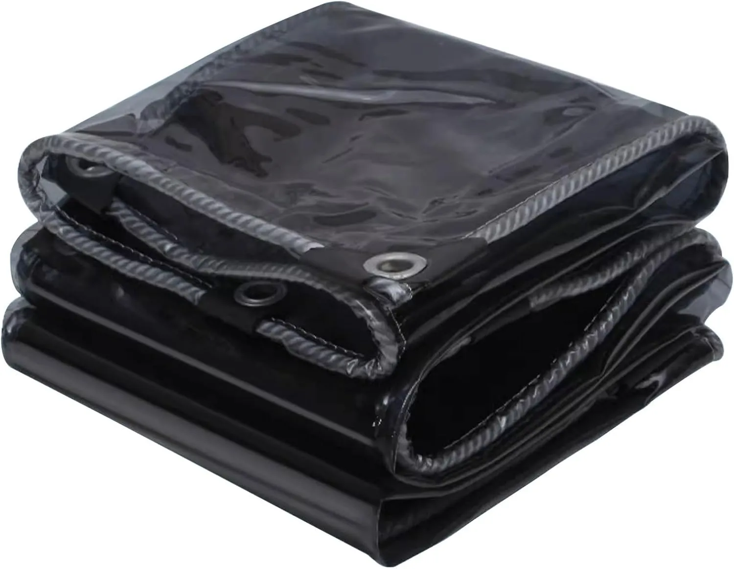 Small Multipurpose Cover, Clear PVC Tarp Heavy Duty Cover 0.45mm Thick, Grommet Every 50cm, s for Verandahs, Plant, Garden, Chicken, Patio(1x1.5m)