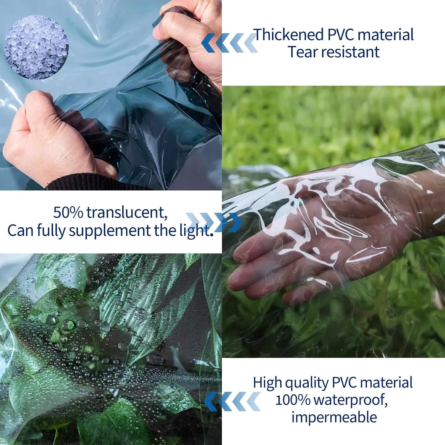 Small Multipurpose Cover, Clear PVC Tarp Heavy Duty Cover 0.45mm Thick, Grommet Every 50cm, s for Verandahs, Plant, Garden, Chicken, Patio(1x1.5m)