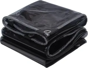 Small Multipurpose Cover, Clear PVC Tarp Heavy Duty Cover 0.45mm Thick, Grommet Every 50cm, s for Verandahs, Plant, Garden, Chicken, Patio(1x1.5m)