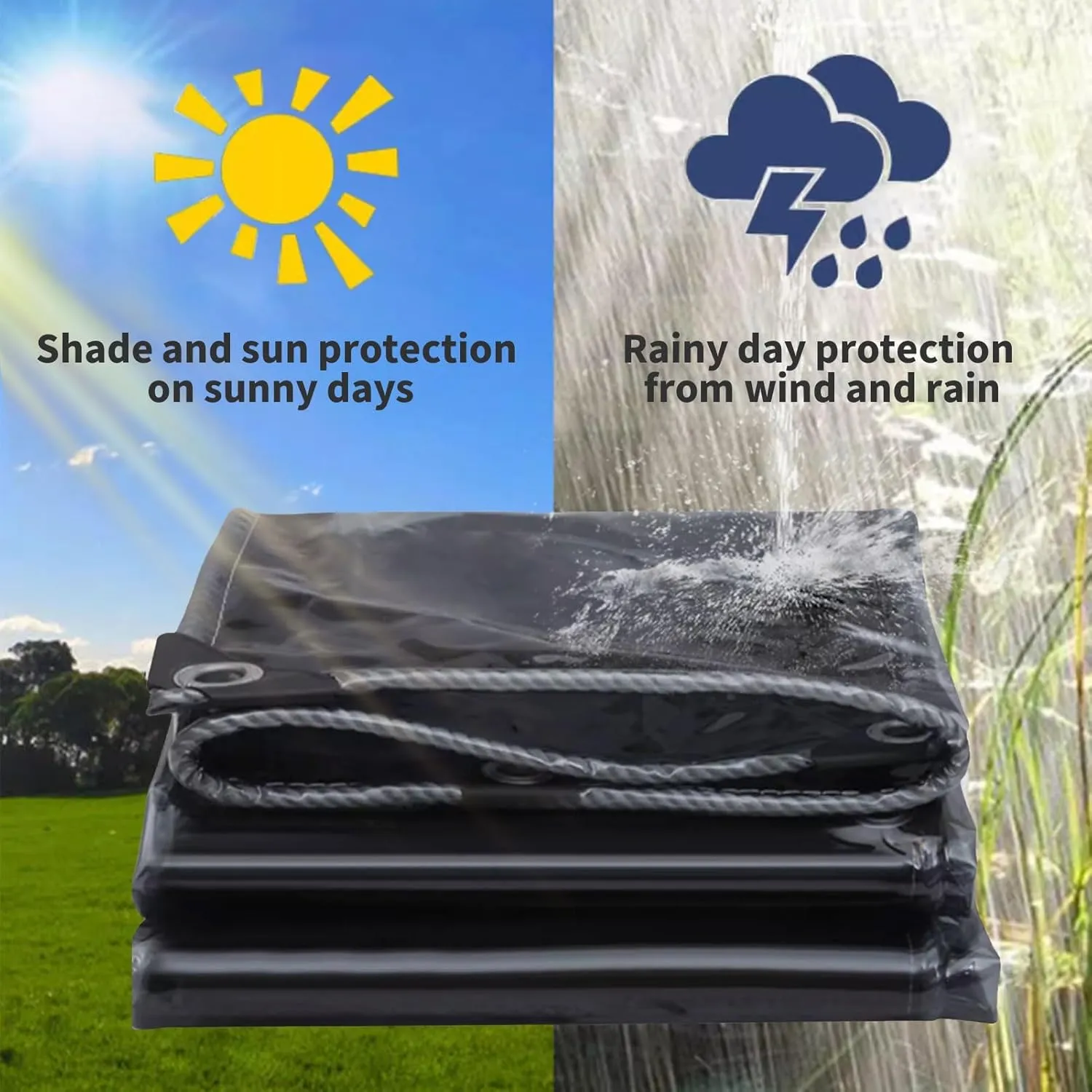 Small Multipurpose Cover, Clear PVC Tarp Heavy Duty Cover 0.45mm Thick, Grommet Every 50cm, s for Verandahs, Plant, Garden, Chicken, Patio(1x1.5m)