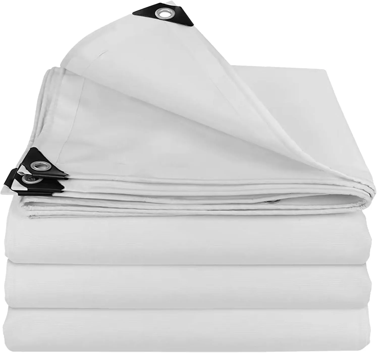 Small Multipurpose Cover, Extra Heavy Duty Cover Thicken Canvas Tarp Ground Sheet White Canopy Tent with Reinforced Grommets(1x1m)