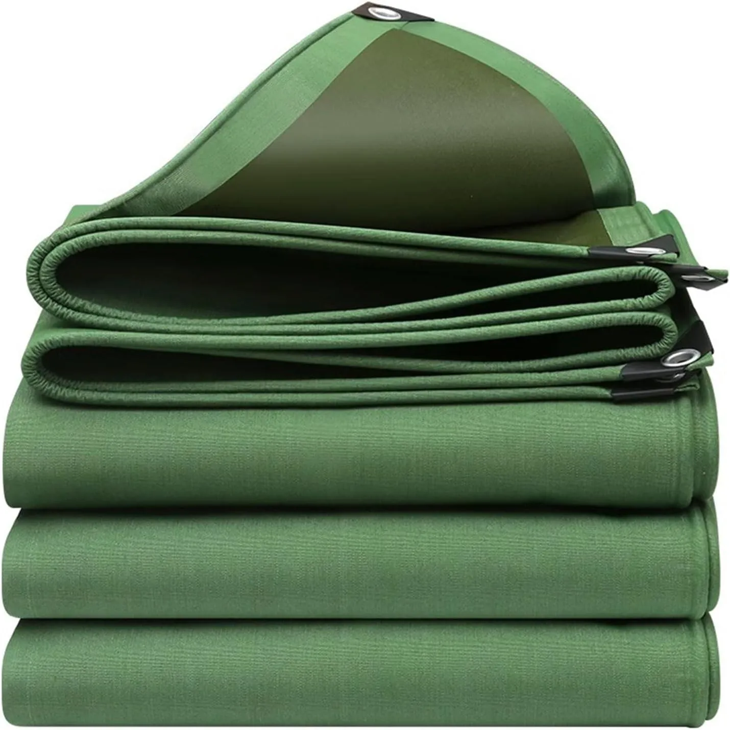 Small Multipurpose Cover, Green 600g/m² Heavy Duty Reinforced Ground Sheet Tarp Cover with Strong Eyelets, Cover for Camping Boat Car Picnic Outdoor Furniture(1.5x1.5m)