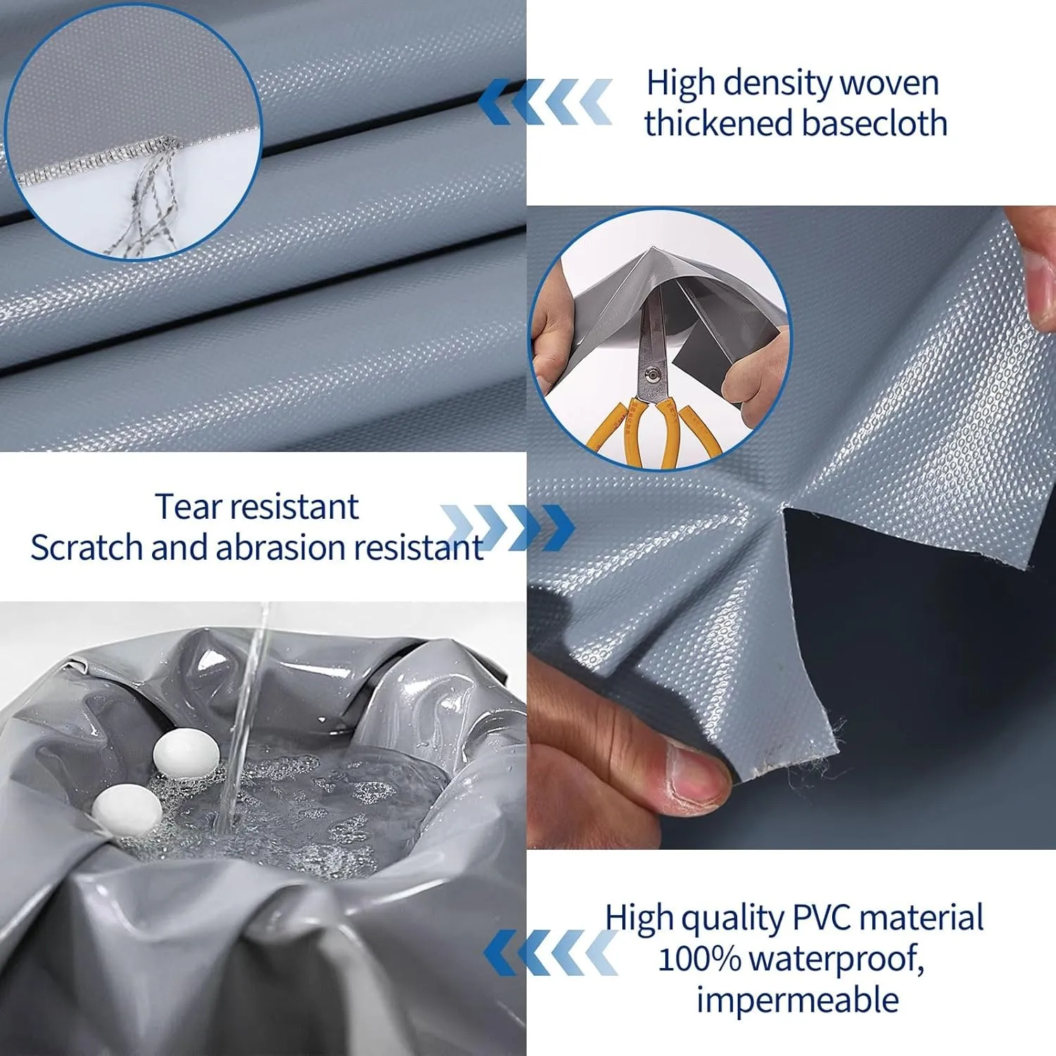 Small Multipurpose Cover, Grey Tarp Heavy Duty Double-Sided PVC Multi-Purpose Tarp Cover for Boat Log Store Roofing Sheets with Grommets and Reinforced Edges(1x300cm)
