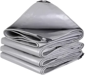 Small Multipurpose Cover, Grey Tarp Heavy Duty Double-Sided PVC Multi-Purpose Tarp Cover for Boat Log Store Roofing Sheets with Grommets and Reinforced Edges(1x300cm)