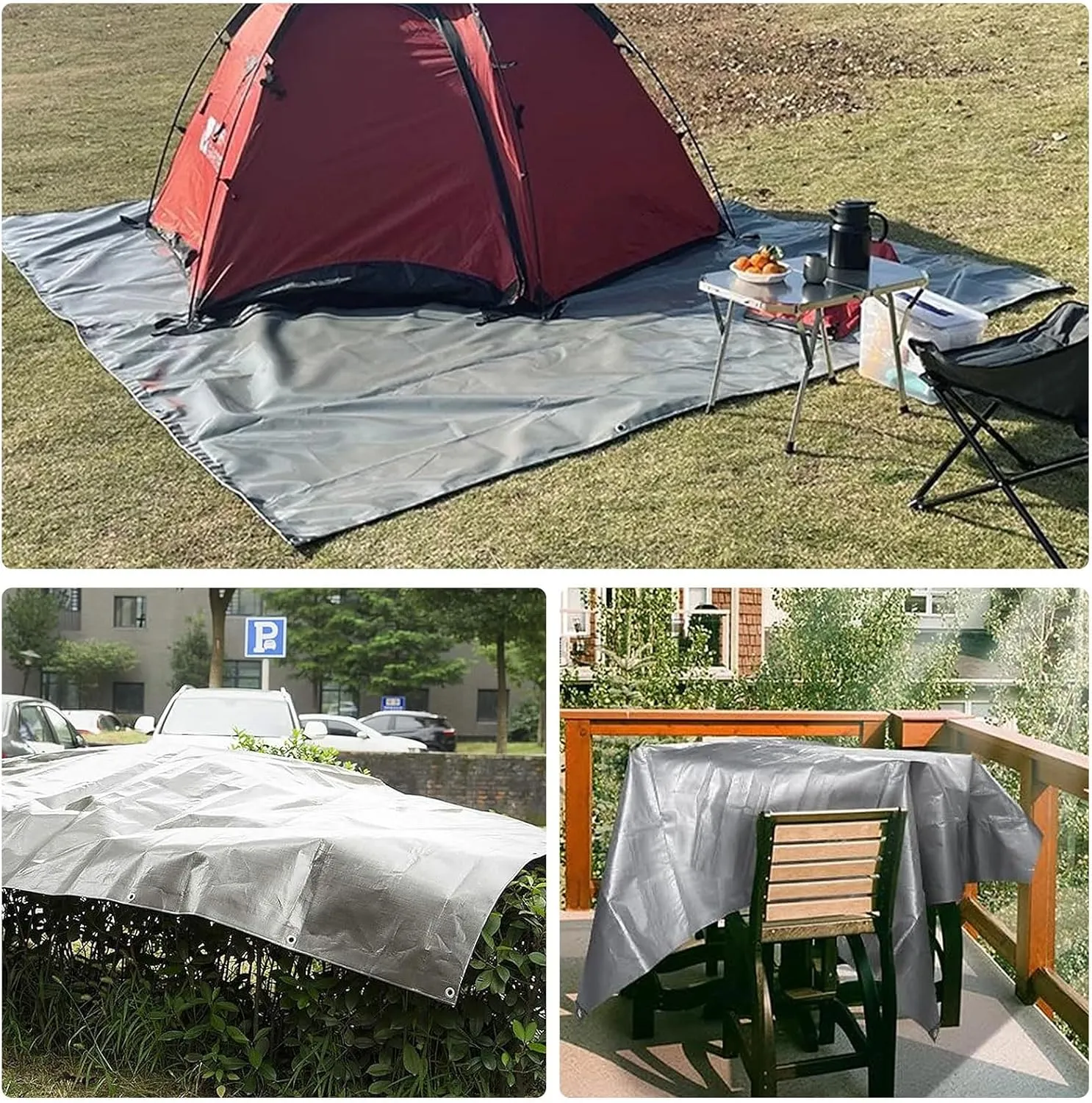 Small Multipurpose Cover, Grey Tarp Heavy Duty Double-Sided PVC Multi-Purpose Tarp Cover for Boat Log Store Roofing Sheets with Grommets and Reinforced Edges(1x300cm)