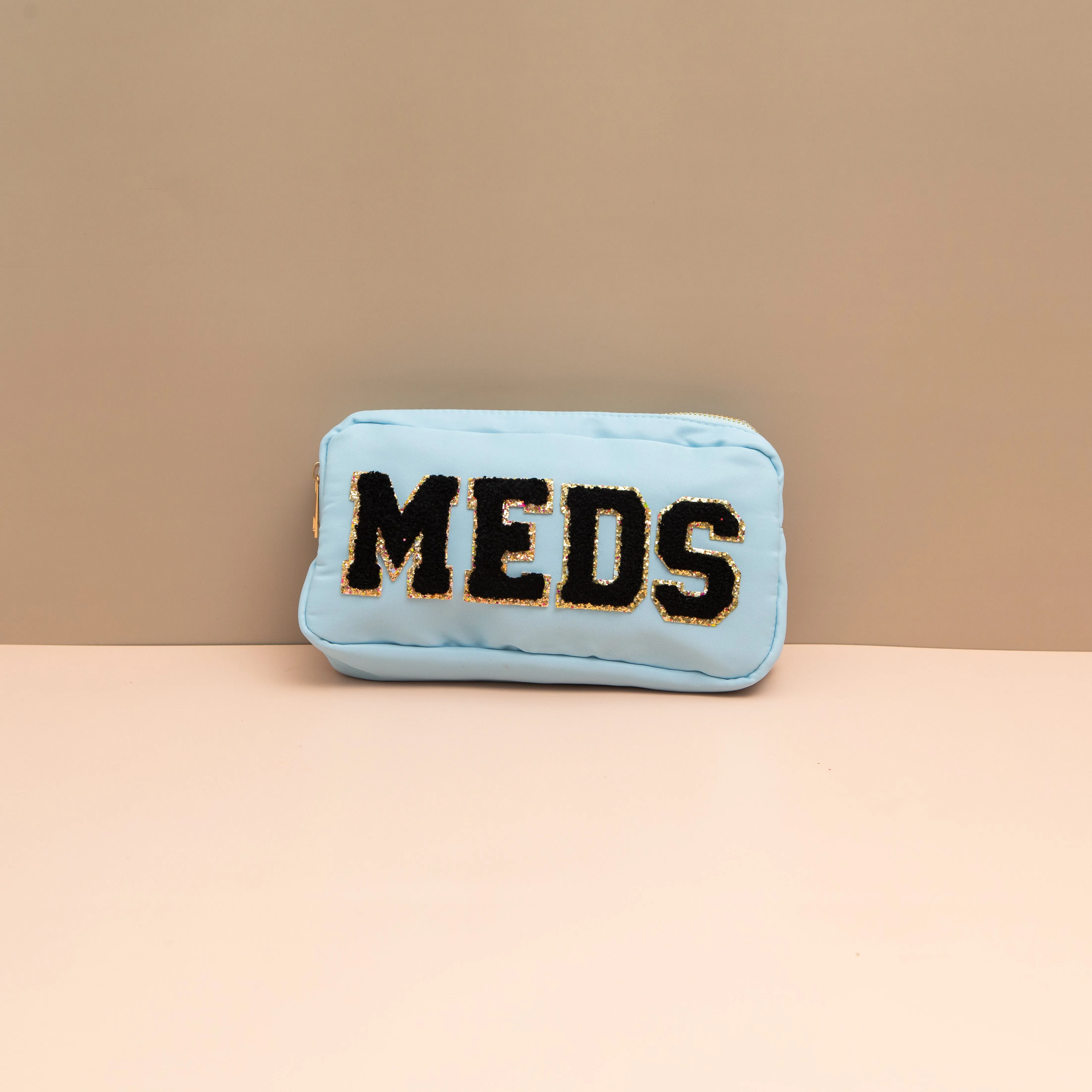 Small Travel Pouch MEDS Blue/ Black