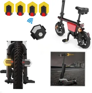 Smart Bike TailLight Turn Signal Front and Rear Lights IPX6 Waterproof Warning Light,Remote Control,USB Rechargeable Safety Flashing Light for Cycling Road Bicycle