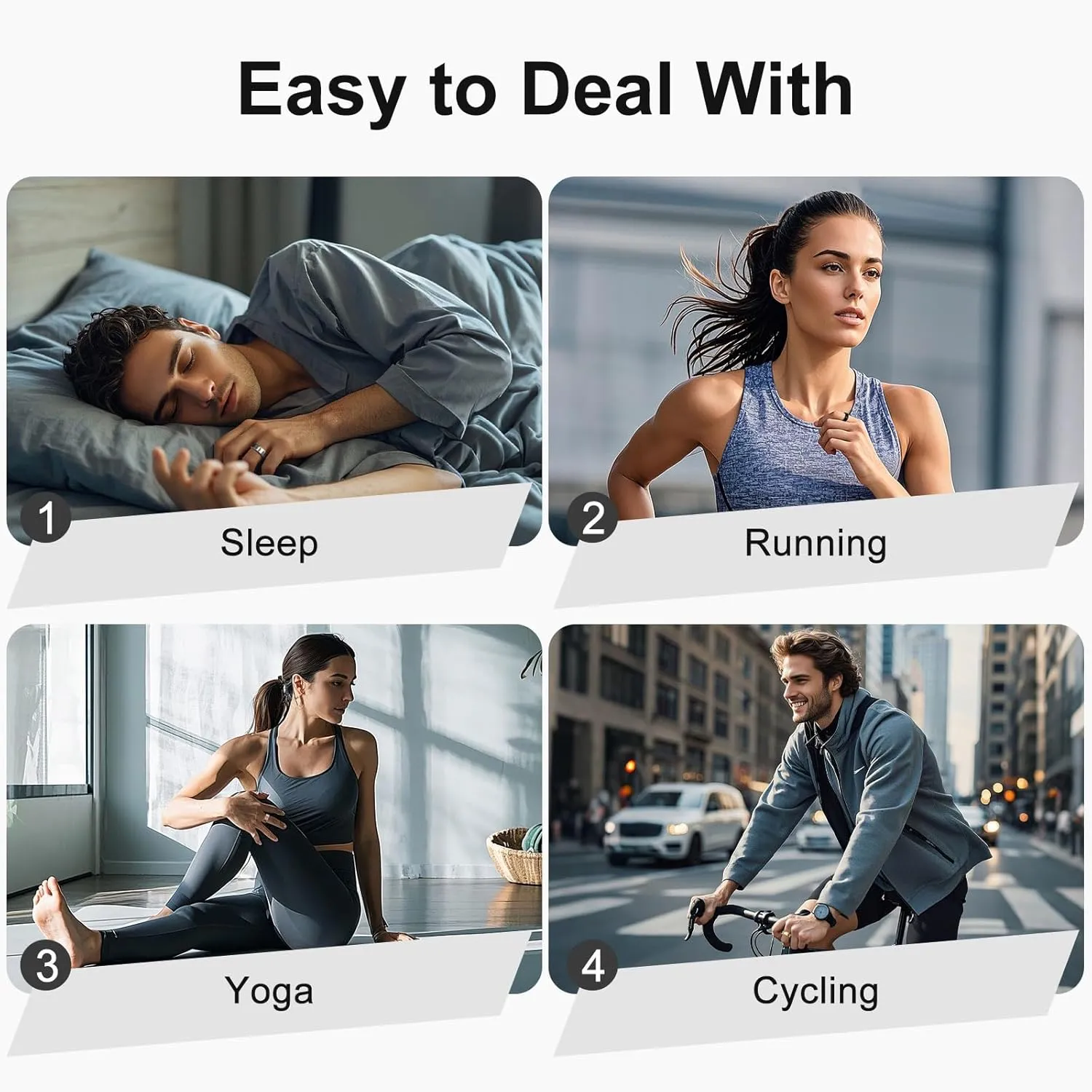 Smart Ring for Women Men- Sleep/Fitness/Stress/Heart Rate Tracker- Menstrual Records - 7 Days Battery Life - Wireless Charging - No APP Subscription - iOS & Android Compatible (Gold, Size 7)