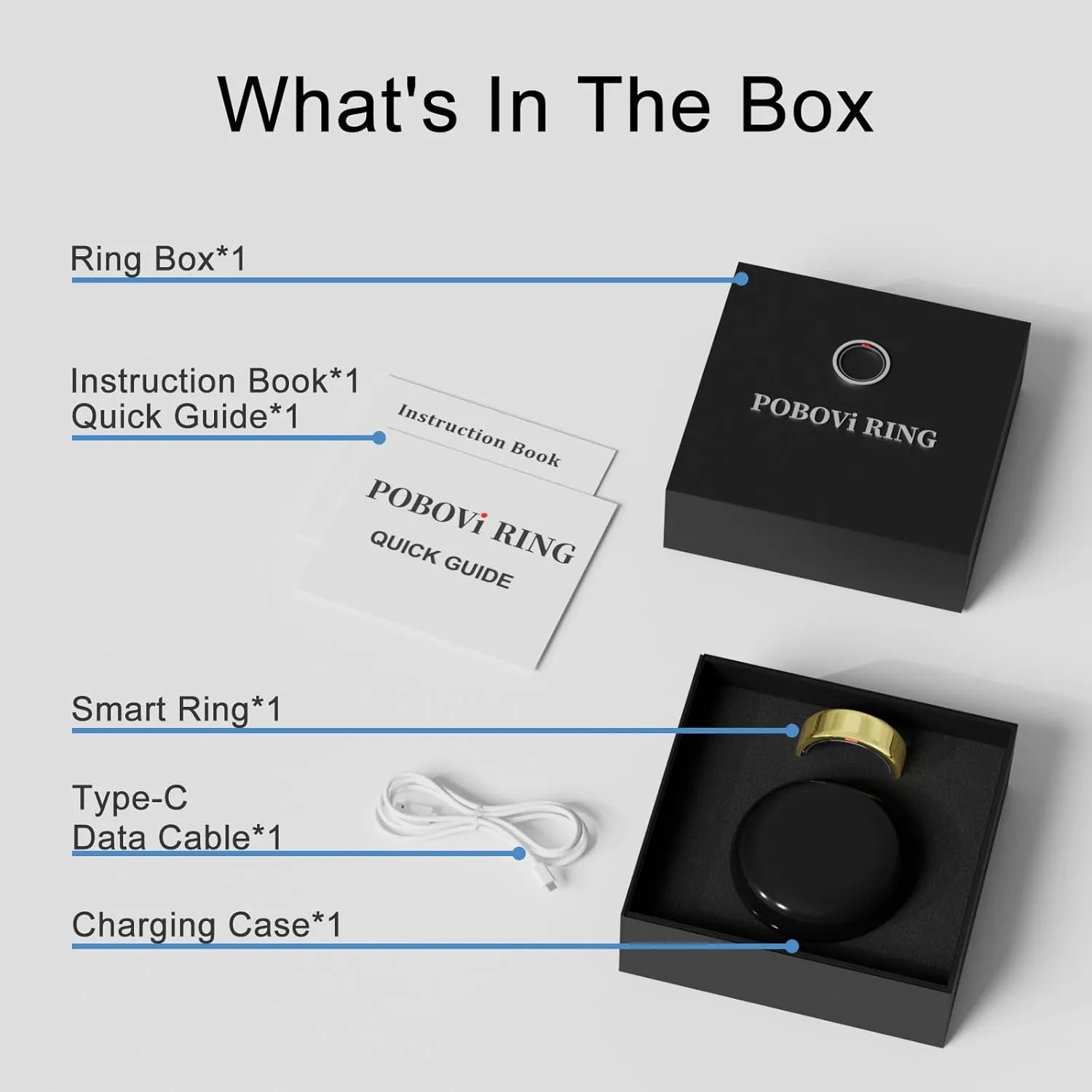Smart Ring for Women Men- Sleep/Fitness/Stress/Heart Rate Tracker- Menstrual Records - 7 Days Battery Life - Wireless Charging - No APP Subscription - iOS & Android Compatible (Gold, Size 7)