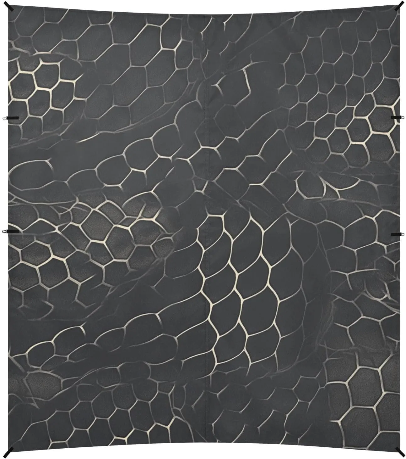 Snake Skin Print Style on The Backgroud of Darkgray Beach Cabana Tent UPF50  Protection Easy Setup Large Portable Sun Shelter Includes Sand Shovel, Sandbags, Stability Poles for Camping,