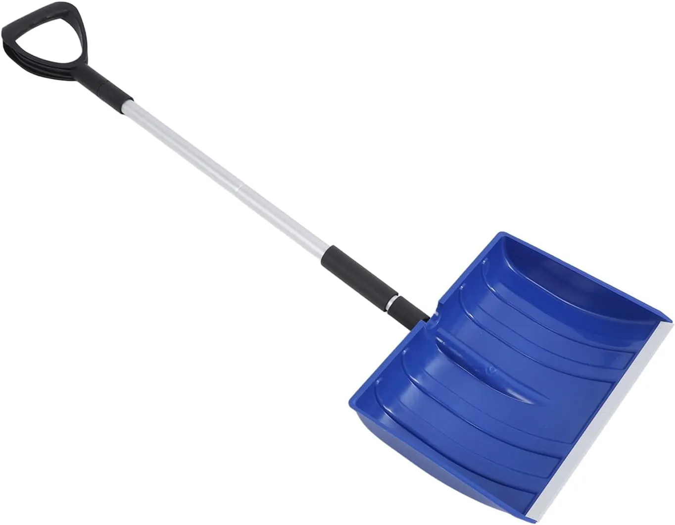 Snow Shovel, Multipurpose Compact Sturdy Structure Lightweight Adjustable Length Aluminum Portable Snow Shovel Large Capacity for Emergency for Garden (Blue)