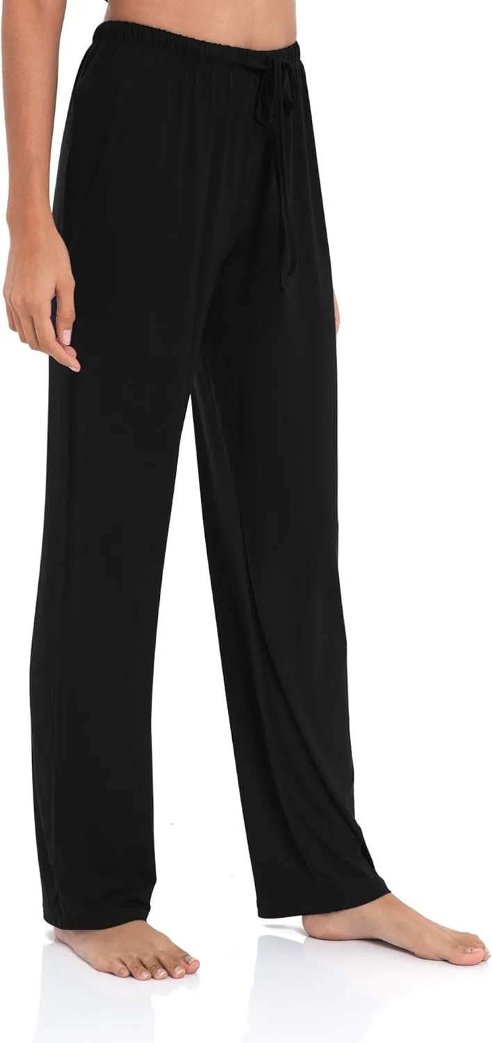 Soft Viscose Pajama Pants for Women, Comfy Lounge Sleep Pants Pj Bottoms Drawstring Sleepwear