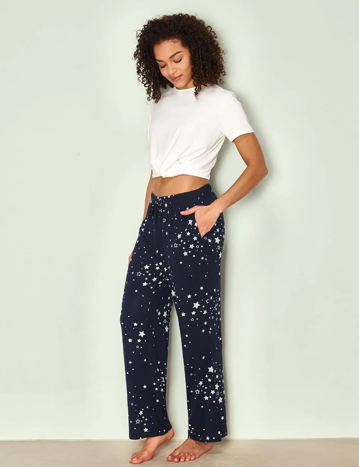 Soft Viscose Pajama Pants for Women, Comfy Lounge Sleep Pants Pj Bottoms Drawstring Sleepwear