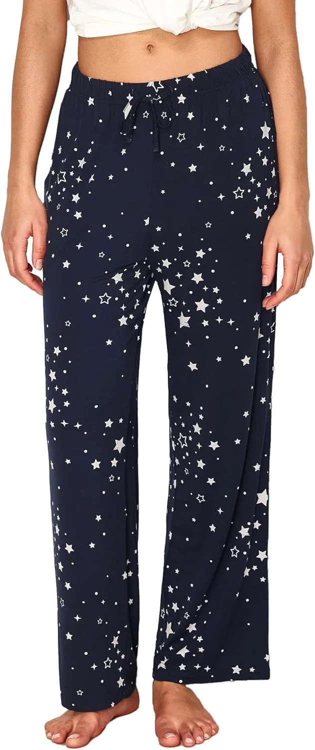 Soft Viscose Pajama Pants for Women, Comfy Lounge Sleep Pants Pj Bottoms Drawstring Sleepwear