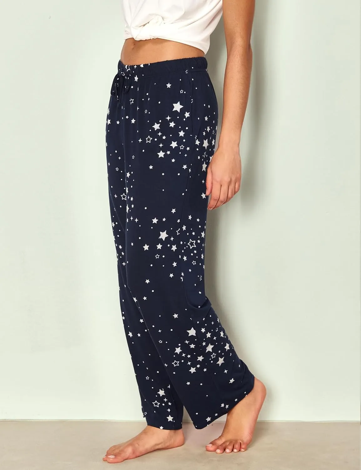 Soft Viscose Pajama Pants for Women, Comfy Lounge Sleep Pants Pj Bottoms Drawstring Sleepwear