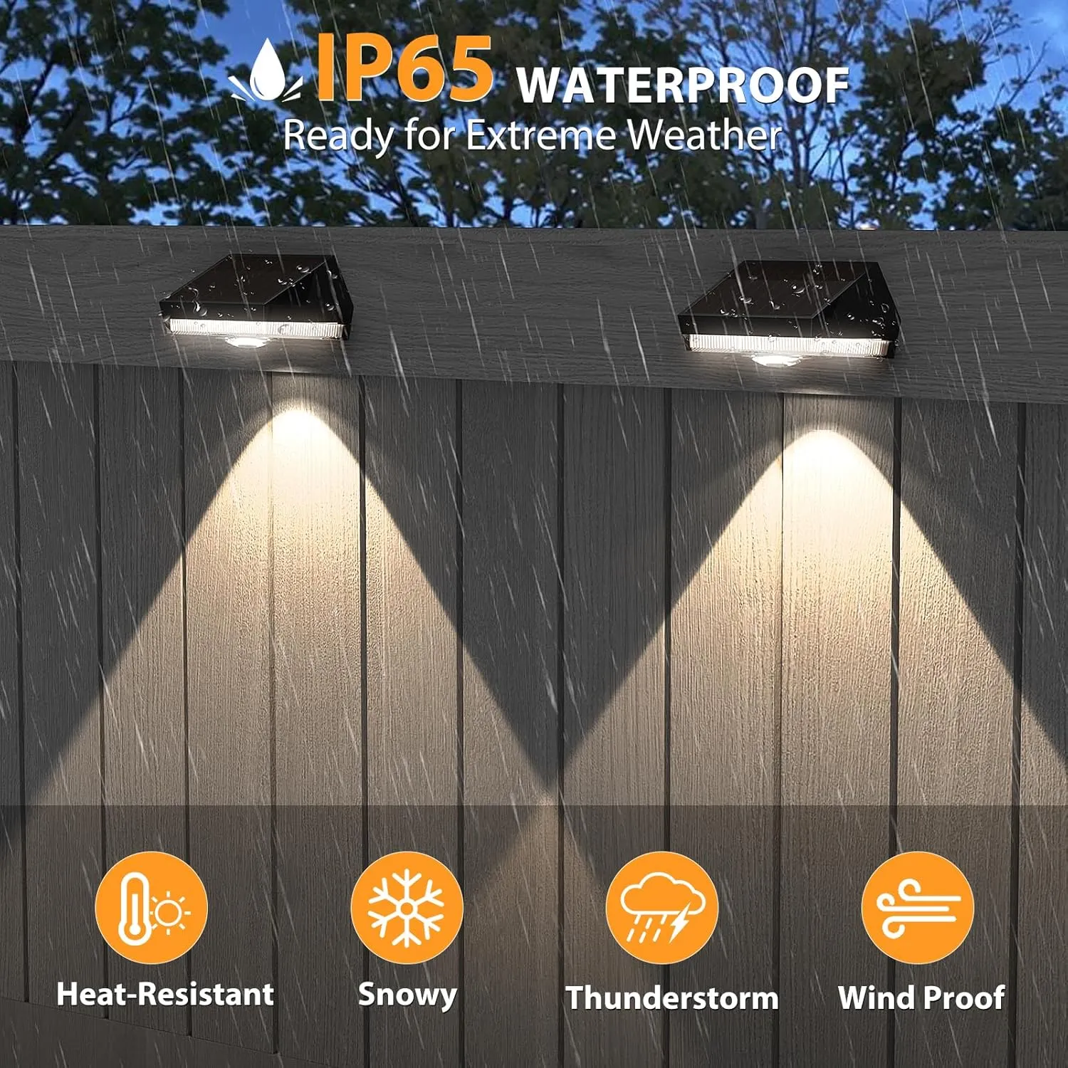 Solar Fence Lights,Warm White & Cool White & RGB 7Colors ＆ Color Changing Mode IP65 Waterproof Solar Lights Outdoor for Deck/Patio/Backyard/Wall/Pool/Fence/Railing/Step(12Pack)