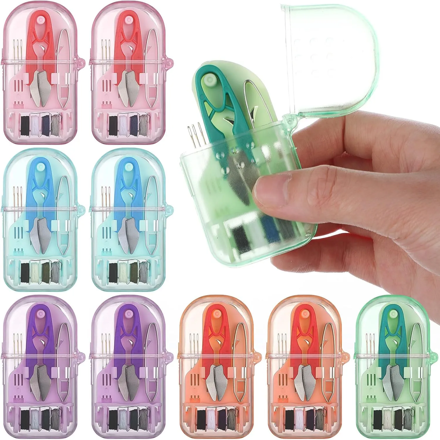 Solsew 20 Pieces Mini Travel Sewing Kit Bulk Portable Small Emergency Sewing Kit Mini Sewing Box for Traveler Hotel Charity Homeless Christmas Stocking Stuffer Gift