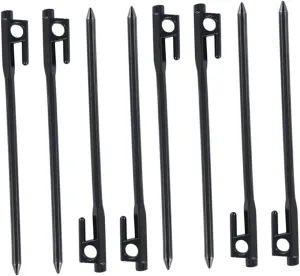 Sosoport 8pcs Cast Iron Tent Stakes for Ground Anchors Heavy Duty Tent Tarp Nails u Stakes Round Head Design for Secure Binding