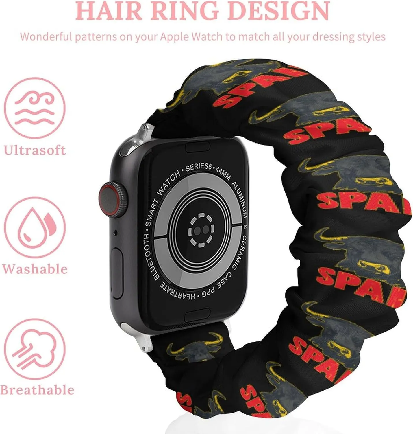 Spain Spanish Bull Fashion Watch Strap Scrunchies Wristbands Compatible With IWatch Series