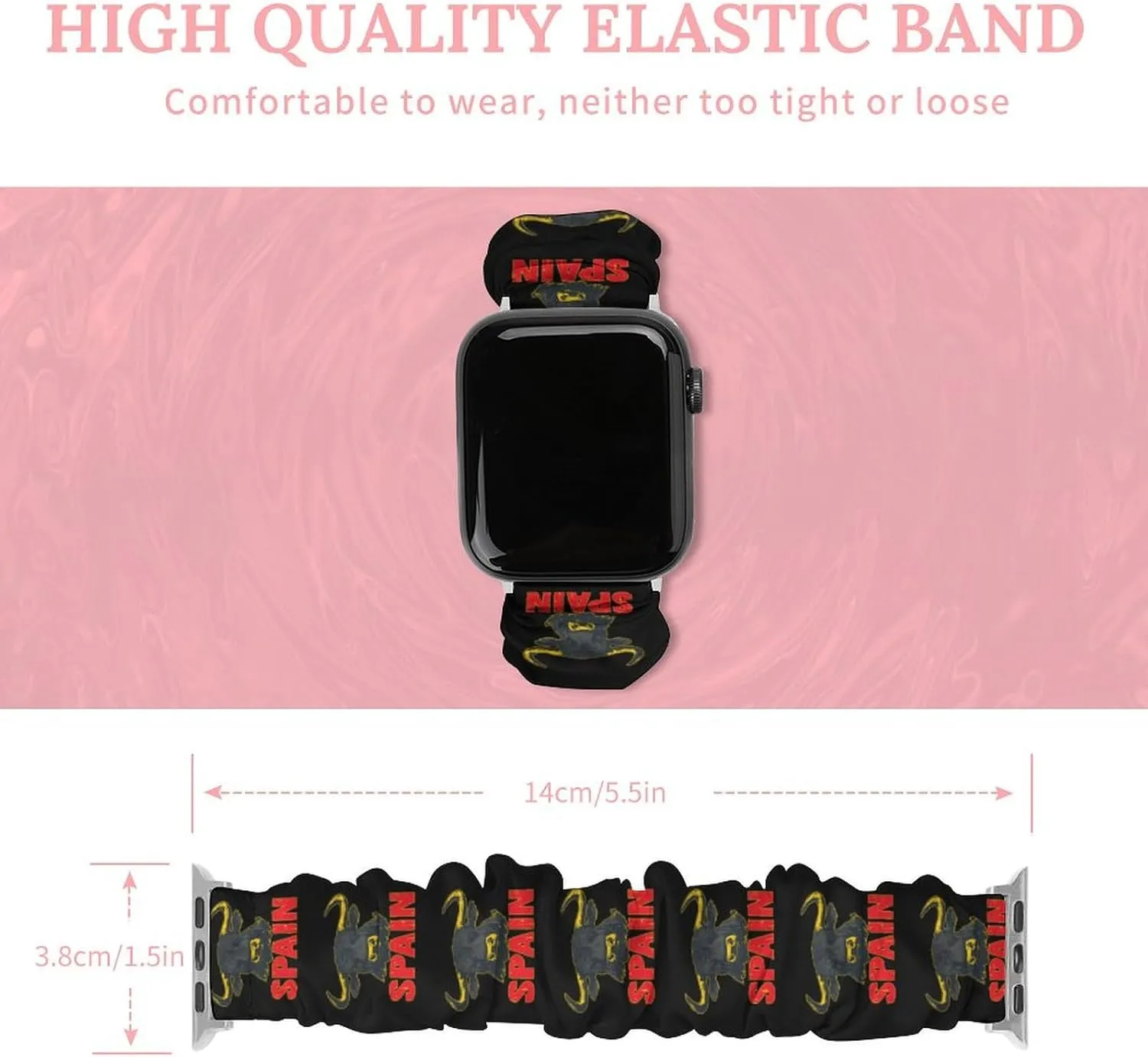 Spain Spanish Bull Fashion Watch Strap Scrunchies Wristbands Compatible With IWatch Series