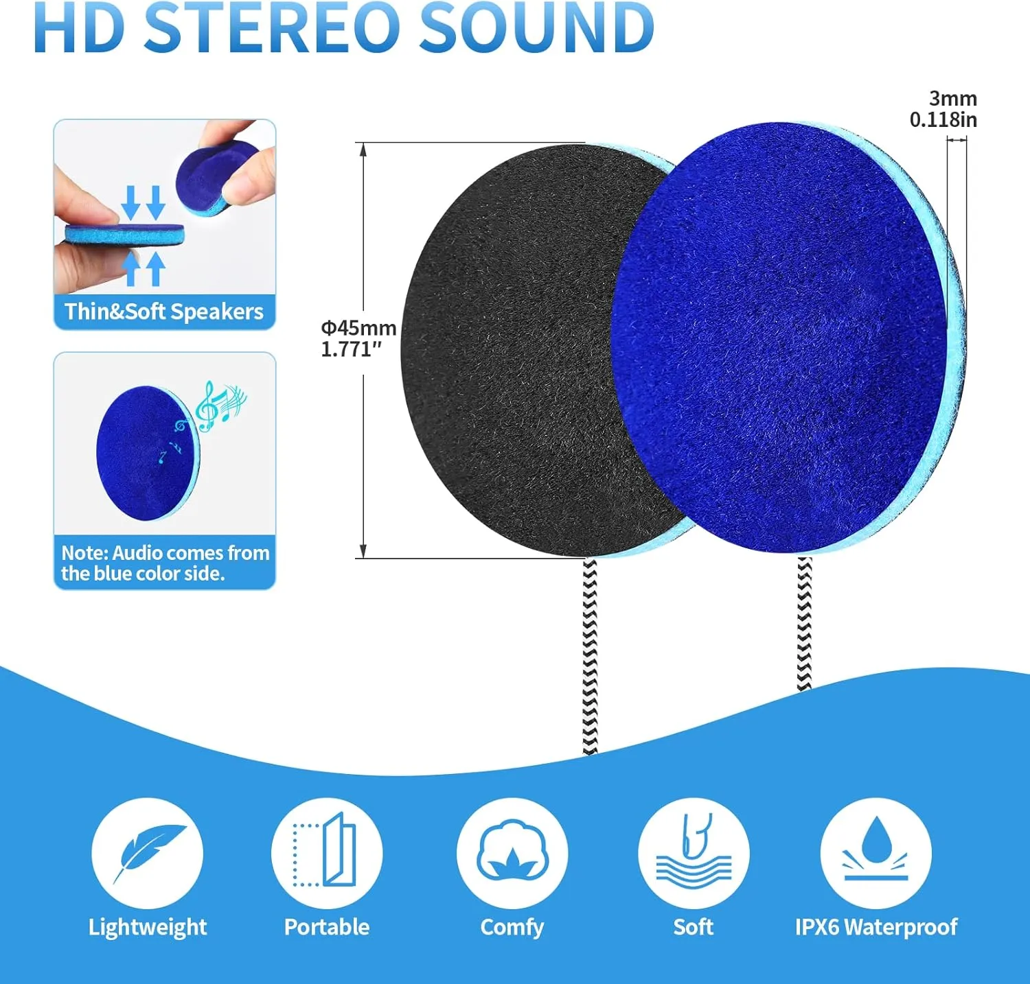Sport Sleep Headphones Stereo with Headband with Ultra Thin Speakers.Perfect for Side Sleeper,Sports,Air Travel,Meditation and Relaxation (Purple1 3.5mm Jack)