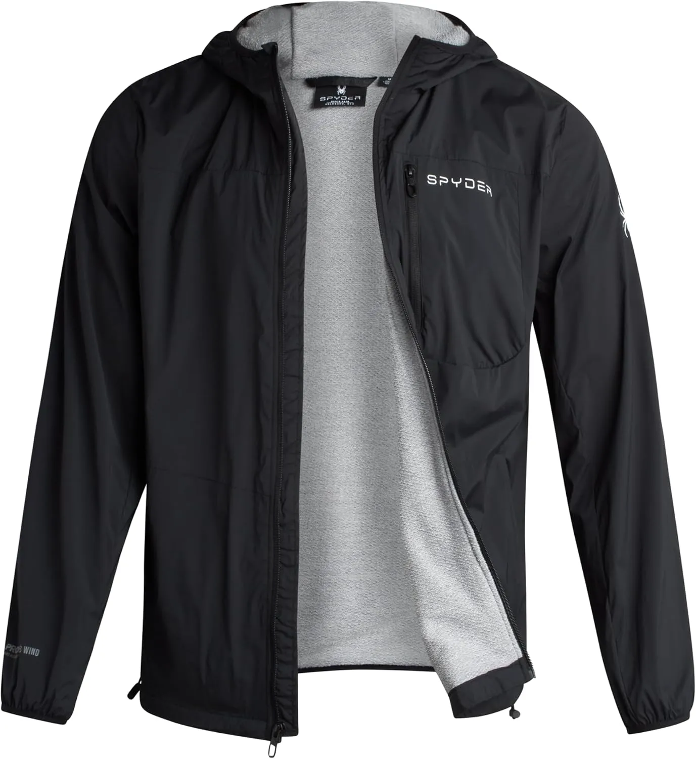 Spyder Mens Windbreaker Jacket - Lightweight Wind & Water Resistant Rain Coat for Men, Hooded Rain Jacket Men for Travel Golf