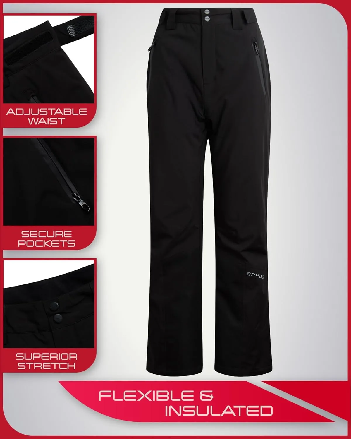 Spyder Women's Snow Pants - Warm Waterproof Insulated Winter Ski and Snowboard Pants - Cozy Thermal Pants for Women (S-XL)