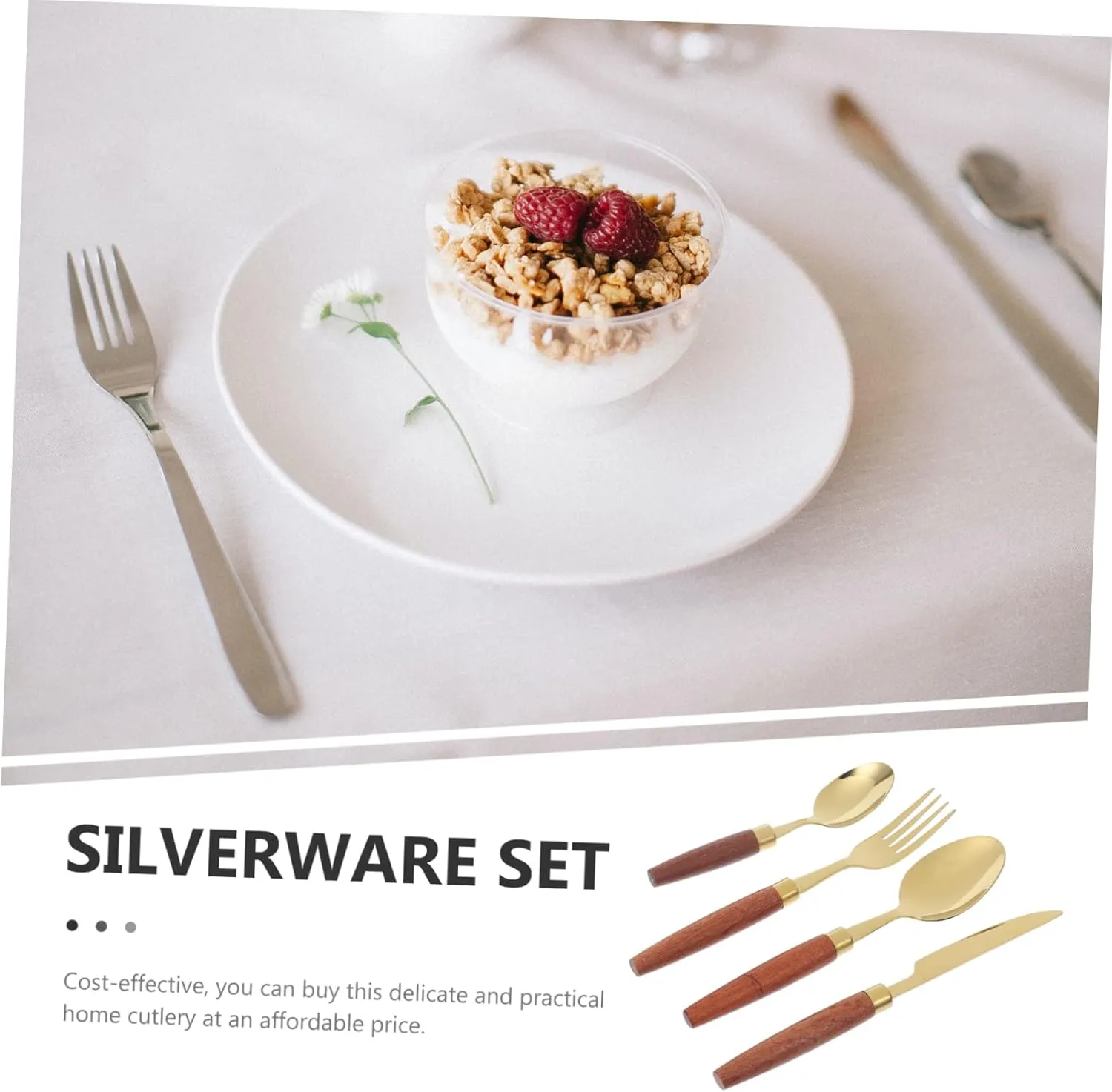 Stainless Steel Camping Utensil Set 4-piece Cutlery Kit Fork Spoon Knife Bowl for Outdoor Camp Silverware Set
