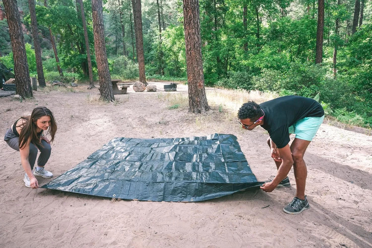 Stansport Medium-Duty Rip-Stop Tarp 12' x 20' - Dark Green