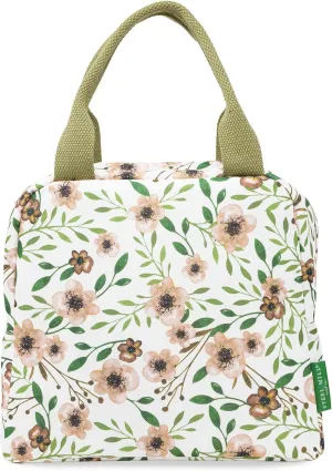 Steel Mill & Co Insulated Lunch Tote Bag for Women, Large Capacity Cooler Lunch Box, Cute Lunch Bag for Adults, Mini Cooler with Zipper Closure, Pockets, and Sturdy Handles (Woodland Floral)