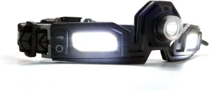 STKR Concepts FLEXIT Headlamp PRO 6.5-650 lumens- Low Profile, Comfort fit Design with 240-degree Halo Lighting, Black, one Size fits All