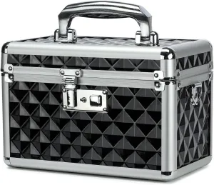 Storage Box with Key Lock, Lockable Medicine Storage Box, Empty First Aid Box, Security Lock Box, Multipurpose Locking Box for Home and Outdoor Use (Black, Small)