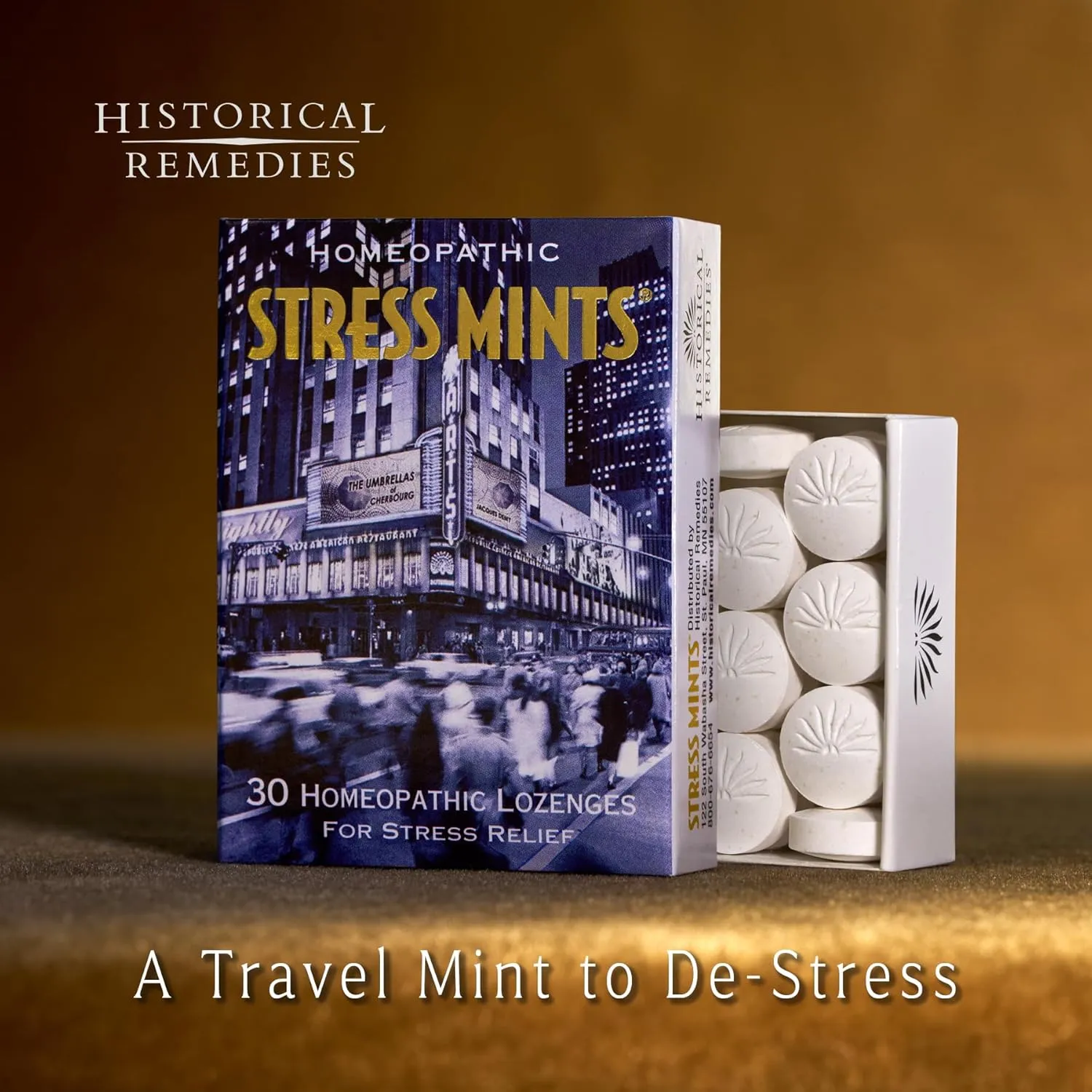 Stress Mints (6 Pack) | Homeopathic Lozenges to Aid Stress & Digestion, Organic Peppermint Flavor, Vegan & Gluten-Free, Non-Habit Forming