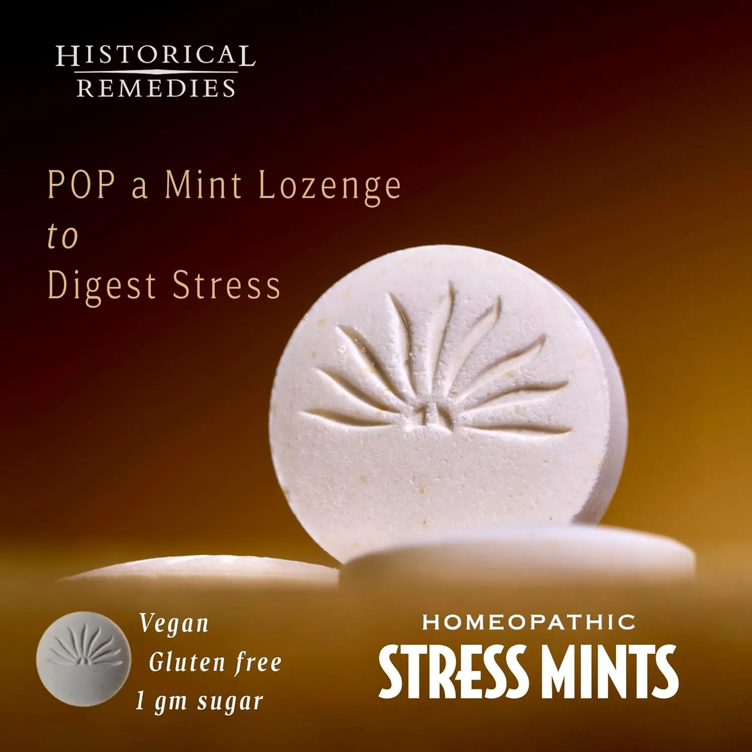 Stress Mints (6 Pack) | Homeopathic Lozenges to Aid Stress & Digestion, Organic Peppermint Flavor, Vegan & Gluten-Free, Non-Habit Forming