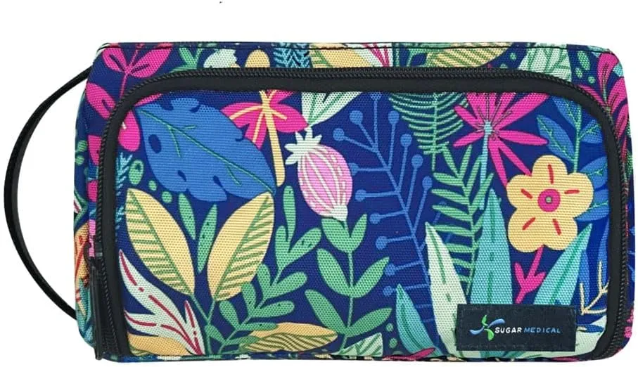 Sugar Medical IVF Supply Bag | IVF Gift | Store IVF Medications | Insulated Infertility Organizer | With Ice Pack (Blue Floral)