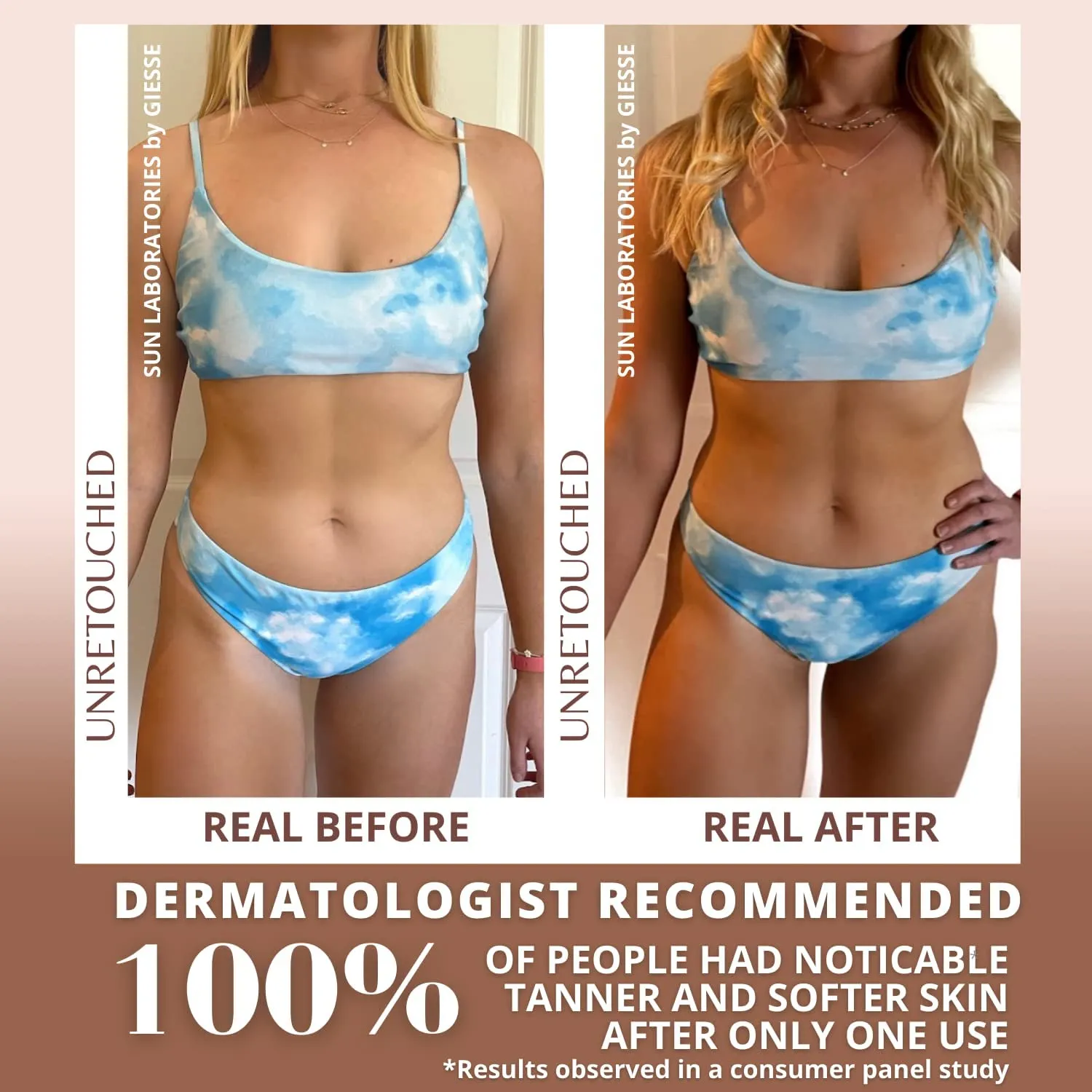Sun Laboratories By Giesee Dark Sunsation Very Dark Tanning Lotion 4 oz with Tanning Mitt - Non-Toxic Self Tanner Kit, Natural Sunless Tanning Lotion, Travel Size, Long Lasting, Includes Self Tan Mitt