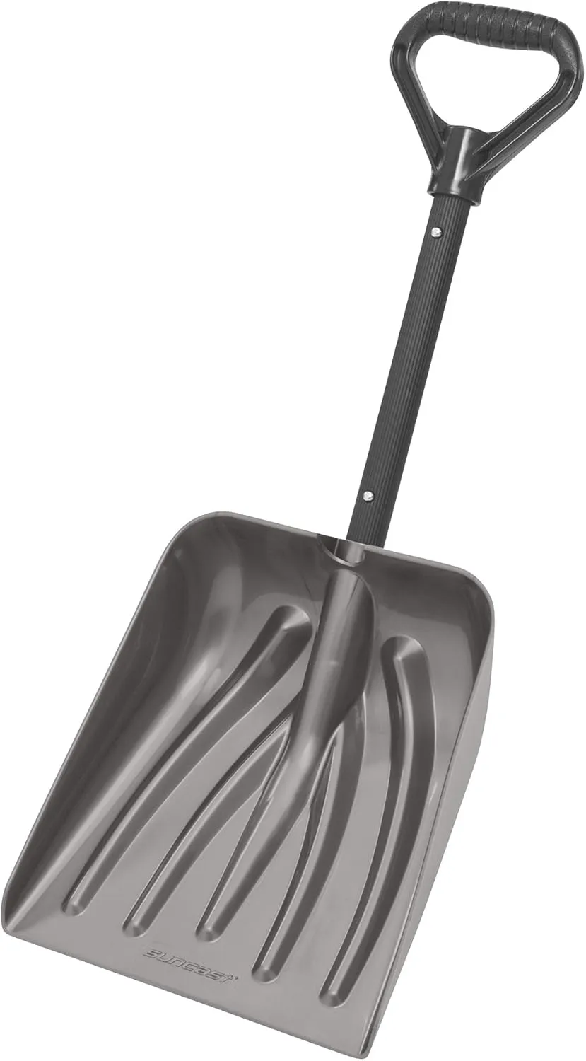 Suncast 11-Inch Automotive Snow Shovel, Compact and Lightweight Snow Removal Tool for Cars, Driveways, and Pathways, Adjustable Handle