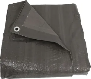 Sunnydaze 20 x 30 Foot Plastic Reversible Heavy-Duty Multipurpose Tarp - Laminated on Both Sides - Dark Gray
